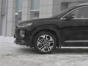 19 299 р. Защита переднего бампера из труб d42 SLITKOFF Hyundai Santa Fe TM дорестайлинг (2018-2021)  с доставкой в г. Вологда. Увеличить фотографию 2