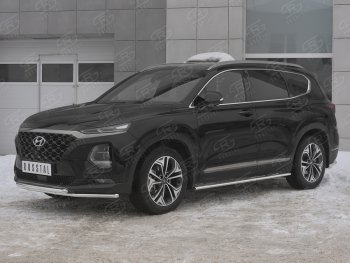 19 299 р. Защита переднего бампера из труб d42 SLITKOFF Hyundai Santa Fe TM дорестайлинг (2018-2021)  с доставкой в г. Вологда. Увеличить фотографию 4