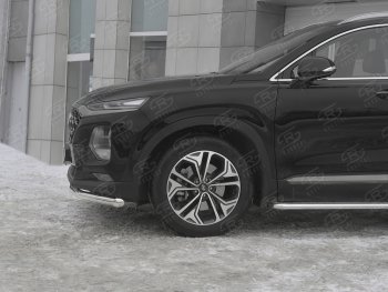 16 699 р. Защита переднего бампера (Ø63 мм, нержавейка) SLITKOFF Hyundai Santa Fe TM дорестайлинг (2018-2021)  с доставкой в г. Вологда. Увеличить фотографию 3