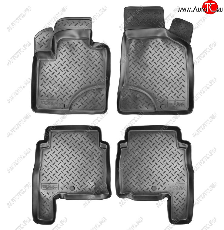 2 499 р. Комплект салонных ковриков Norplast Unidec Hyundai Santa Fe CM дорестайлинг (2006-2009) (Цвет: черный)  с доставкой в г. Вологда
