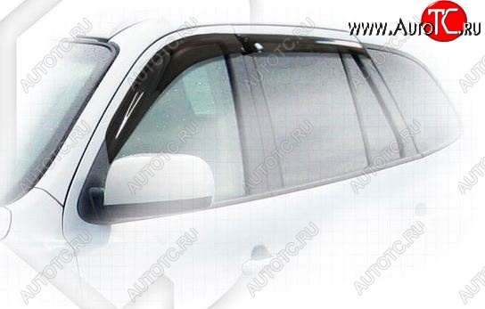 1 999 р. Дефлектора окон CA-Plastiс Hyundai Santa Fe CM рестайлинг (2009-2012) (Classic полупрозрачный, Без хром.молдинга)  с доставкой в г. Вологда