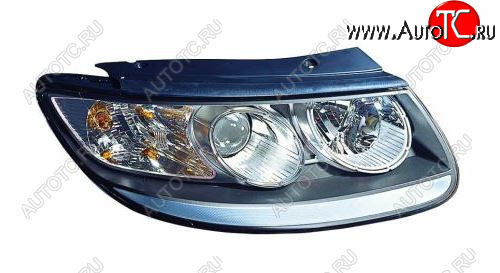 16 999 р. Левая передняя фара DEPO (+/-корректор, черная) Hyundai Santa Fe CM рестайлинг (2009-2012)  с доставкой в г. Вологда