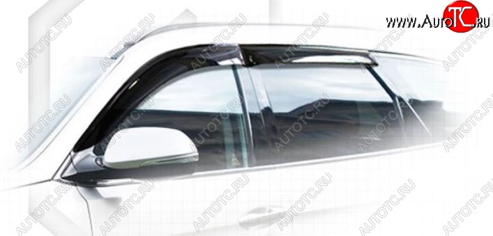 1 899 р. Дефлектора окон CA-Plastiс  Hyundai Grand Santa Fe  1 DM (2013-2016) дорестайлинг (Classic полупрозрачный, Без хром.молдинга)  с доставкой в г. Вологда