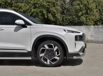 18 299 р. Защита переднего бампера (Ø63 мм, нержавейка) SLITKOFF Hyundai Santa Fe TM рестайлинг (2020-2022)  с доставкой в г. Вологда. Увеличить фотографию 4