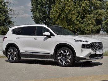 18 299 р. Защита переднего бампера (Ø63 мм, нержавейка) SLITKOFF Hyundai Santa Fe TM рестайлинг (2020-2022)  с доставкой в г. Вологда. Увеличить фотографию 3