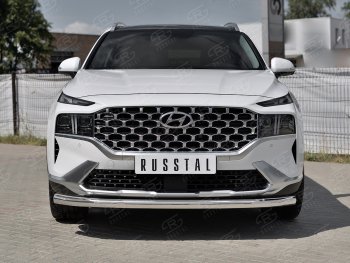18 299 р. Защита переднего бампера (Ø63 мм, нержавейка) SLITKOFF Hyundai Santa Fe TM рестайлинг (2020-2022)  с доставкой в г. Вологда. Увеличить фотографию 2