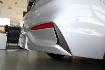 4 999 р. Накладка заднего бампера Автократ Hyundai Solaris HCR седан дорестайлинг (2017-2020) (Неокрашенная)  с доставкой в г. Вологда. Увеличить фотографию 3
