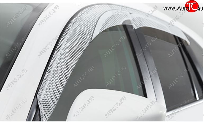2 199 р. Дефлектора окон CA-Plastic  Hyundai Solaris  RBr (2014-2017) хэтчбэк рестайлинг (Серия Art графит, Без хром.молдинга)  с доставкой в г. Вологда