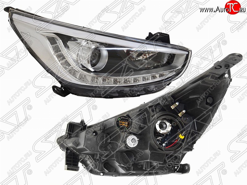 7 999 р. Правая фара передняя SAT (под корректор, ДХО)  Hyundai Solaris  RBr (2010-2014) седан дорестайлинг, хэтчбэк дорестайлинг  с доставкой в г. Вологда
