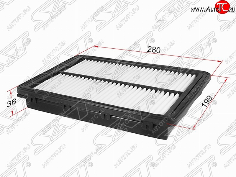 242 р. Фильтр воздушный двигателя (2.0, 2.4) SAT (280х199х38 mm)  Hyundai Sonata  LF (2017-2019), KIA Optima ( 4 JF,  JF) (2016-2020)  с доставкой в г. Вологда