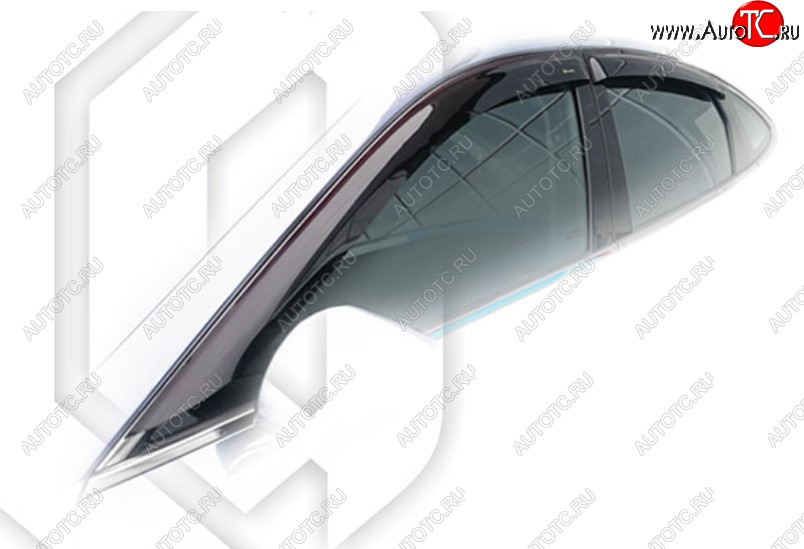 2 199 р. Дефлектора окон CA-Plastic Hyundai Sonata DN8 (2019-2022) (Classic полупрозрачный, Без хром молдинга)  с доставкой в г. Вологда