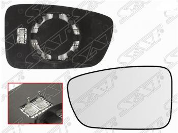 Левое полотно зеркала SAT (сферическое с обогревом) Hyundai Sonata YF (2009-2014)