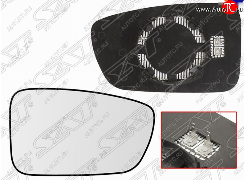 849 р. Правое полотно зеркала SAT (сферическое с обогревом) Hyundai Sonata YF (2009-2014)  с доставкой в г. Вологда