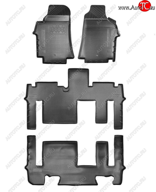 4 699 р. Коврики салонные Noplast (3 ряда) Hyundai Starex/Grand Starex/H1 TQ 2-ой рестайлинг (2017-2022) (Черный)  с доставкой в г. Вологда