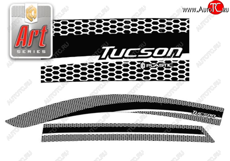 2 199 р. Дефлектора окон CA-Plastic  Hyundai Tucson  TL (2015-2021) дорестайлинг, рестайлинг (Серия Art серебро, Без хром.молдинга)  с доставкой в г. Вологда
