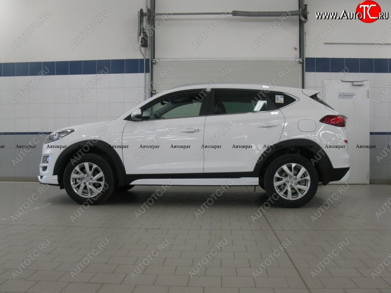 7 949 р. Накладки пластиковых порогов АВТОКРАТ Hyundai Tucson TL рестайлинг (2018-2021) (Неокрашенные)  с доставкой в г. Вологда