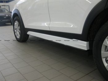 7 949 р. Накладки пластиковых порогов АВТОКРАТ Hyundai Tucson TL рестайлинг (2018-2021) (Неокрашенные)  с доставкой в г. Вологда. Увеличить фотографию 2