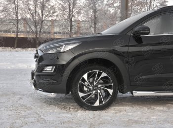 14 349 р. Защита переднего бампера (2 трубы Ø63 и 75х42 мм, нержавейка) Russtal Hyundai Tucson TL рестайлинг (2018-2021)  с доставкой в г. Вологда. Увеличить фотографию 3