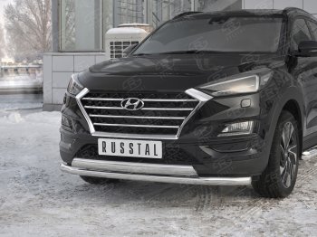 14 349 р. Защита переднего бампера (2 трубы Ø63 и 75х42 мм, нержавейка) Russtal Hyundai Tucson TL рестайлинг (2018-2021)  с доставкой в г. Вологда. Увеличить фотографию 4