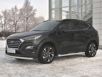 15 549 р. Защита переднего бампера (Ø 63 мм, нержавейка) SLITKOFF Hyundai Tucson TL рестайлинг (2018-2021)  с доставкой в г. Вологда. Увеличить фотографию 2