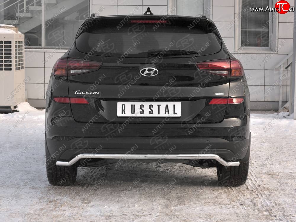 14 899 р. Защита заднего бампера (Ø42 мм волна, нержавейка) SLITKOFF Hyundai Tucson TL рестайлинг (2018-2021)  с доставкой в г. Вологда