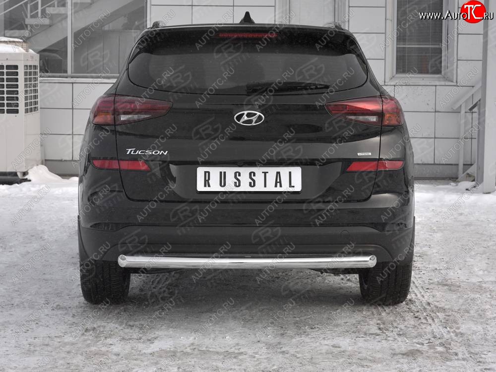 14 899 р. Защита заднего бампера (Ø63 мм, нержавейка) SLITKOFF Hyundai Tucson TL рестайлинг (2018-2021)  с доставкой в г. Вологда