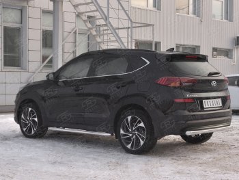 14 899 р. Защита заднего бампера (Ø63 мм, нержавейка) SLITKOFF Hyundai Tucson TL рестайлинг (2018-2021)  с доставкой в г. Вологда. Увеличить фотографию 2
