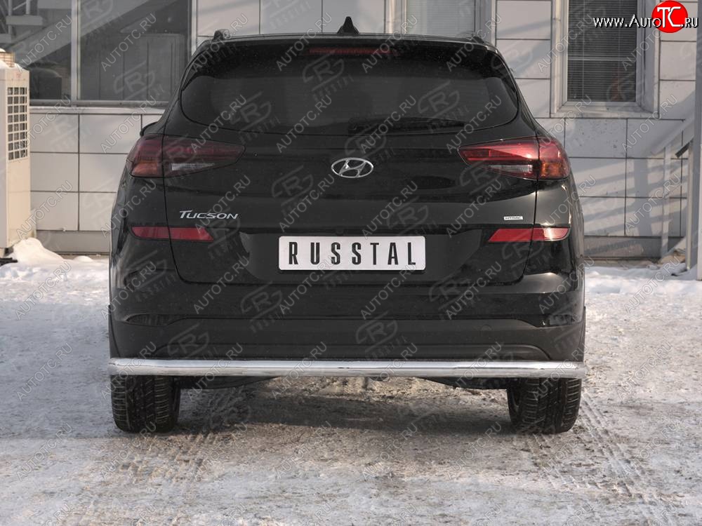 15 349 р. Защита заднего бампера (Ø63 мм, нержавейка) RUSSTAL Hyundai Tucson TL рестайлинг (2018-2021)  с доставкой в г. Вологда
