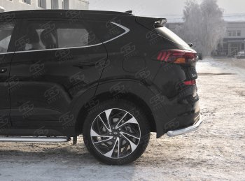 15 349 р. Защита заднего бампера (Ø63 мм, нержавейка) RUSSTAL Hyundai Tucson TL рестайлинг (2018-2021)  с доставкой в г. Вологда. Увеличить фотографию 2