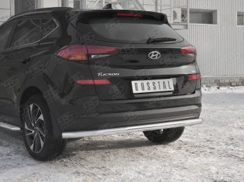 15 349 р. Защита заднего бампера (Ø63 мм, нержавейка) RUSSTAL Hyundai Tucson TL рестайлинг (2018-2021)  с доставкой в г. Вологда. Увеличить фотографию 3