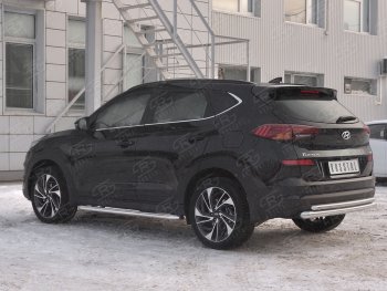 16 999 р. Защита заднего бампера (Ø63/42 мм, нержавейка) SLITKOFF Hyundai Tucson TL рестайлинг (2018-2021)  с доставкой в г. Вологда. Увеличить фотографию 2