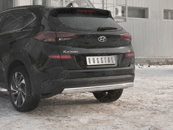 11 899 р. Защита заднего бампера (Ø75x42 мм, нержавейка) Russtal Hyundai Tucson TL рестайлинг (2018-2021)  с доставкой в г. Вологда. Увеличить фотографию 4