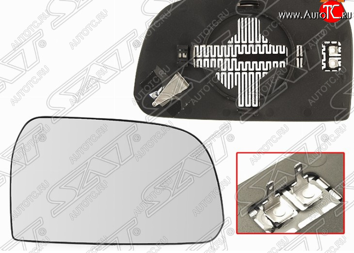 659 р. Правое полотно зеркала SAT (асферическое, с обогревом) Hyundai Tucson JM (2004-2010)  с доставкой в г. Вологда