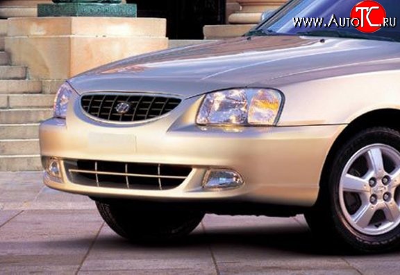 3 599 р. Передний бампер Стандартный Hyundai Accent 2 LC седан дорестайлинг (ТагАЗ) (1999-2012) (Окрашенный)  с доставкой в г. Вологда