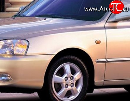 5 949 р. Переднее левое крыло Стандартное Hyundai Accent 2 LC седан дорестайлинг (ТагАЗ) (1999-2012) (Окрашенное)  с доставкой в г. Вологда
