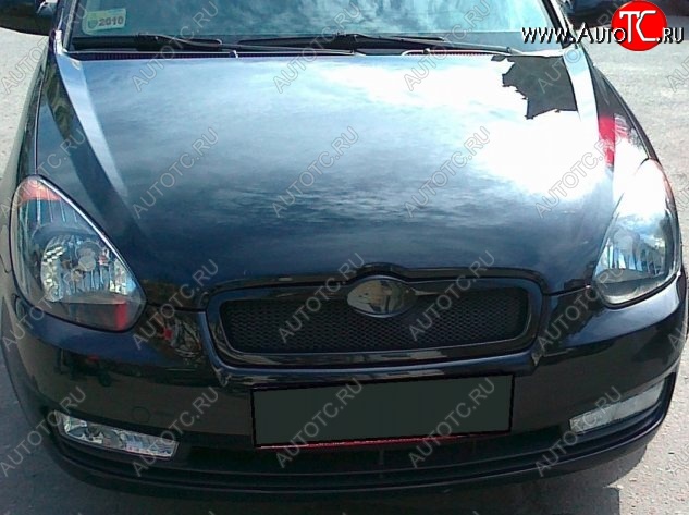 4 749 р. Решётка радиатора CT Hyundai Accent 3 MC седан (2005-2011) (Неокрашенная)  с доставкой в г. Вологда
