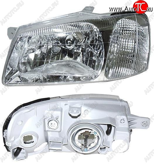6 999 р. Левая фара DEPO Hyundai Accent 2 LC седан дорестайлинг (ТагАЗ) (1999-2012)  с доставкой в г. Вологда