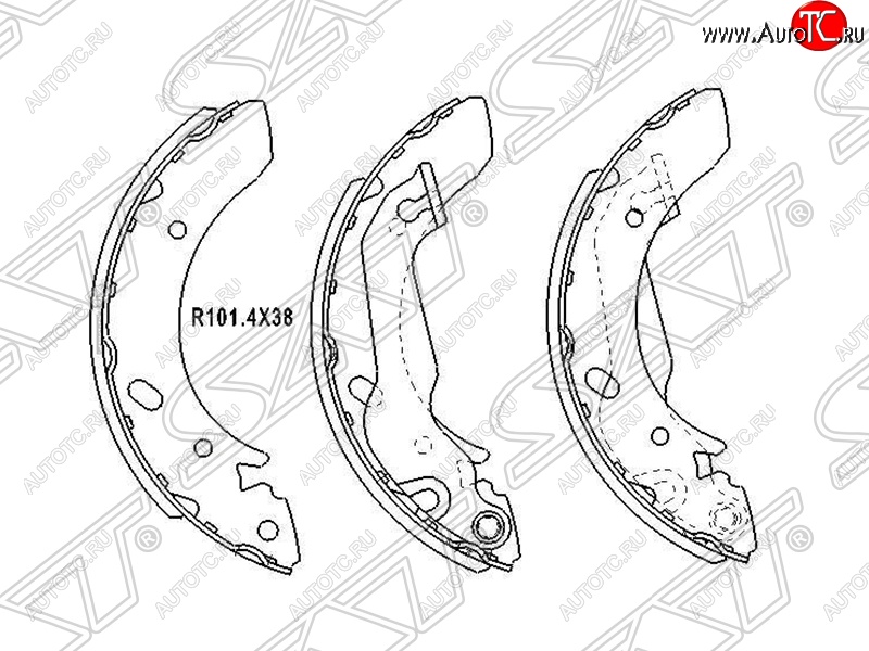 1 239 р. Колодки тормозные SAT (задние)  Hyundai Matrix  1 FC (2001-2010) дорестайлинг, 1-ый рестайлинг, 2-ой рестайлинг  с доставкой в г. Вологда