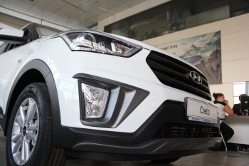 5 649 р. Накладка на передний бампер АвтоКрат Hyundai Creta GS дорестайлинг (2015-2019) (Неокрашенная)  с доставкой в г. Вологда. Увеличить фотографию 2