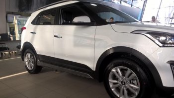 7 349 р. Пластиковые пороги АвтоКрат Hyundai Creta GS дорестайлинг (2015-2019) (Неокрашенные)  с доставкой в г. Вологда. Увеличить фотографию 2