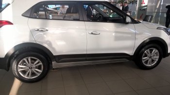 7 349 р. Пластиковые пороги АвтоКрат Hyundai Creta GS дорестайлинг (2015-2019) (Неокрашенные)  с доставкой в г. Вологда. Увеличить фотографию 3