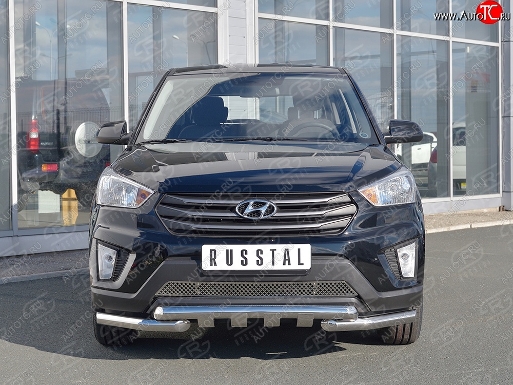 3 749 р. Защитная решётка в воздуховод бампера Berkut (нержавейка) Hyundai Creta GS дорестайлинг (2015-2019)  с доставкой в г. Вологда