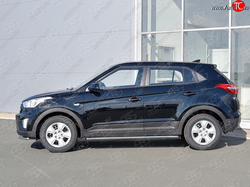 16 549 р. Защита порогов из круглой трубы диаметром 42 мм SLITKOFF Hyundai Creta GS дорестайлинг (2015-2019)  с доставкой в г. Вологда