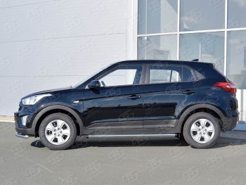 18 799 р. Защита порогов из круглой трубы диаметром 63 мм SLITKOFF v2 Hyundai Creta GS дорестайлинг (2015-2019)  с доставкой в г. Вологда. Увеличить фотографию 3