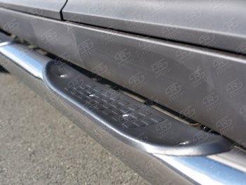 11 249 р. Защита порогов с пластиковыми вставками для ног SLITKOFF Hyundai Creta GS дорестайлинг (2015-2019)  с доставкой в г. Вологда. Увеличить фотографию 3