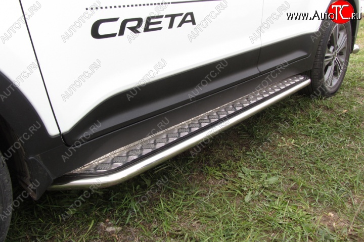 15 899 р. Широкая защита порогов Slitkoff Hyundai Creta GS дорестайлинг (2015-2019)  с доставкой в г. Вологда