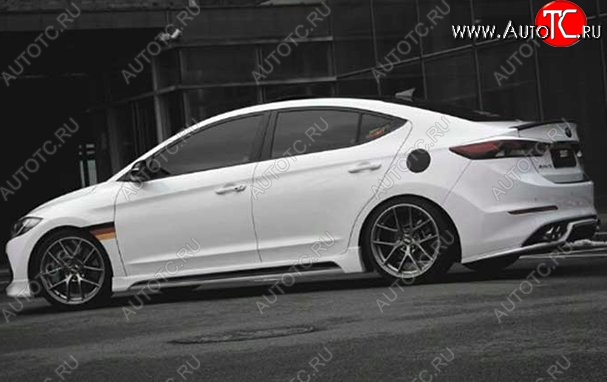 4 999 р. Пороги накладки AD Zest Style Hyundai Elantra AD дорестайлинг (2016-2019) (Неокрашенные)  с доставкой в г. Вологда