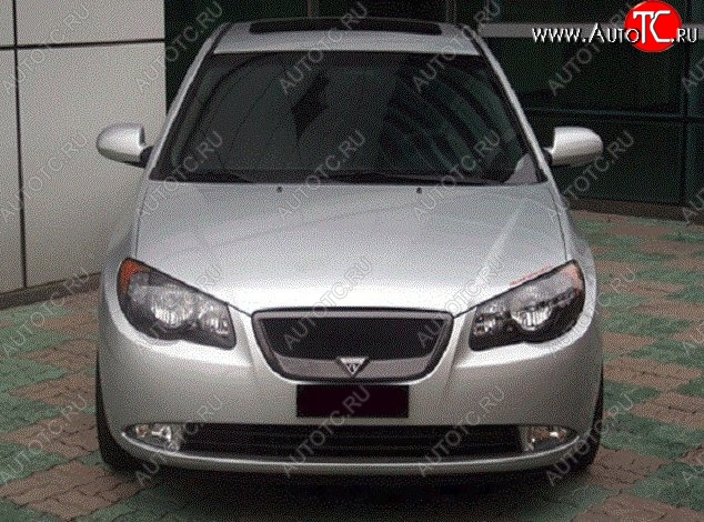 4 599 р. Решётка радиатора RoadRuns Hyundai Elantra HD (2006-2011) (Неокрашенная)  с доставкой в г. Вологда