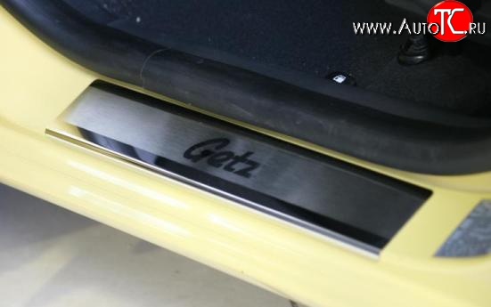 2 519 р. Комплект накладок на порожки автомобиля (5D) Novline Hyundai Getz TB хэтчбэк 5 дв. дорестайлинг (2002-2005)  с доставкой в г. Вологда