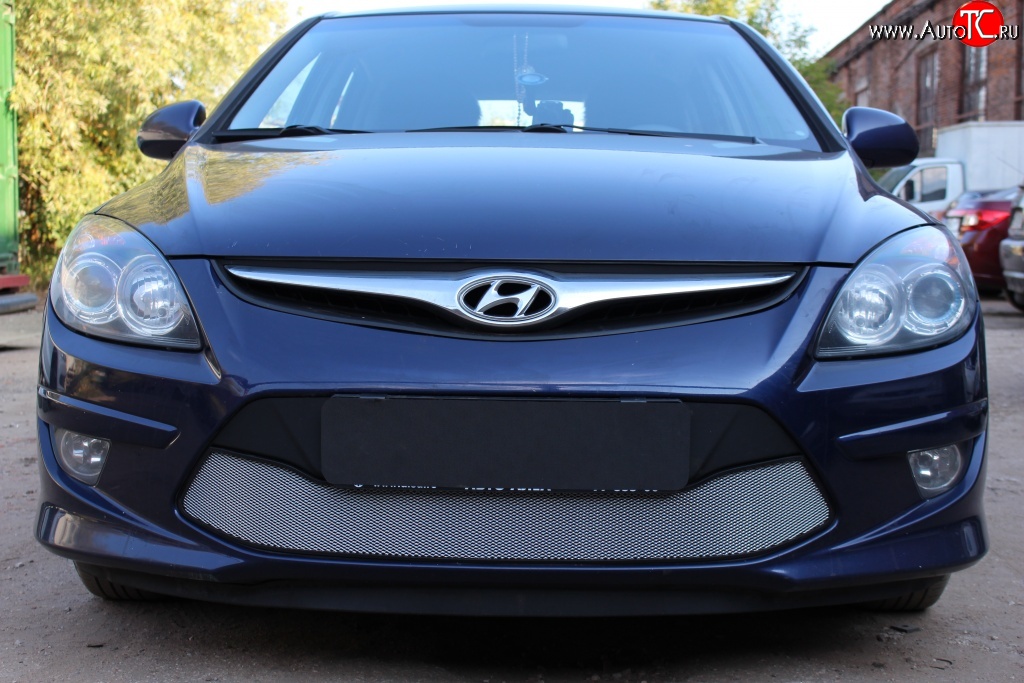 1 539 р. Сетка на бампер Russtal (хром) Hyundai I30 FD универсал рестайлинг (2010-2012)  с доставкой в г. Вологда